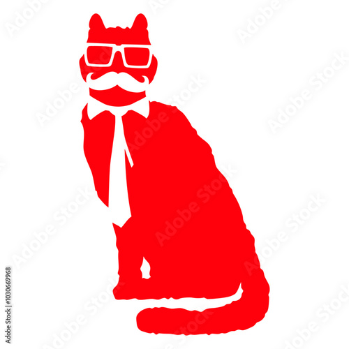 Cat Design Nerd Horn-rimmed Glasses Geek Smart Funny Cool Cartoon Cute Cats Lovers Cartoon Comic Fun Love Sweet Kittens Adorable Feline Like Playful Kitties Fur Baby Illustration Paw Pet Owners