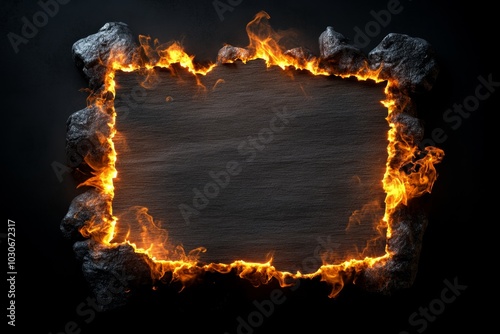 Digital burned paper simulation with glowing ember effects