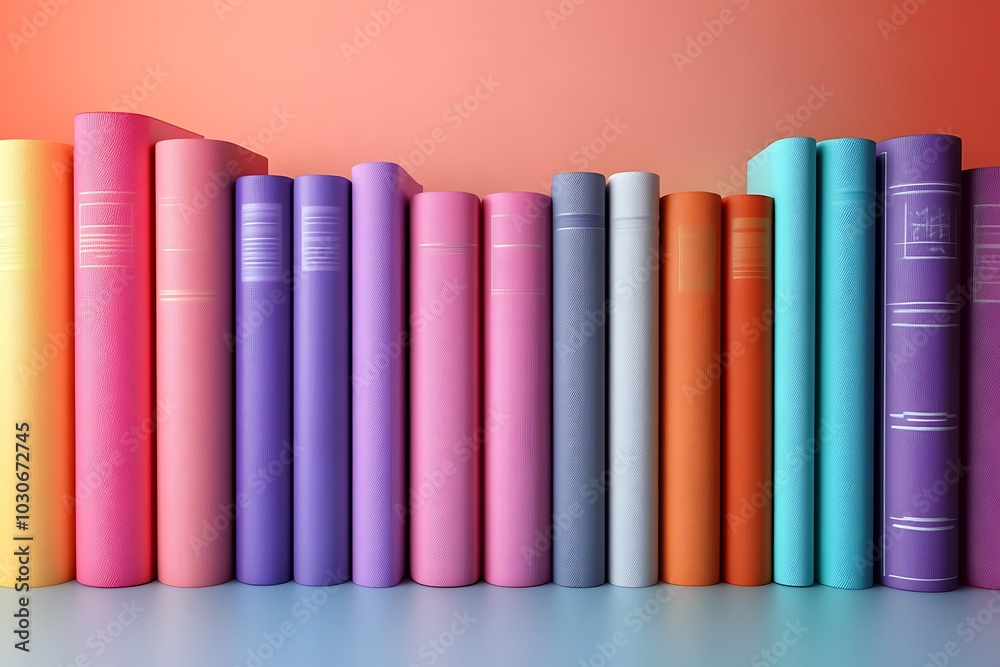 A row of colorful books against a gradient background A row of colorful books against a gradient background