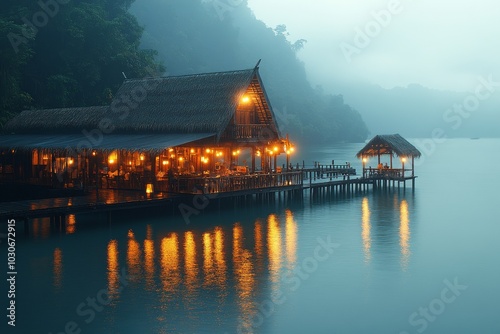 This seafood restaurant is designed on stilts, providing a unique dining experience over the water