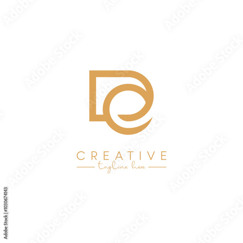 Alphabet DE ED Letter Artistic Logo Design. Initial Based Vector Template.
