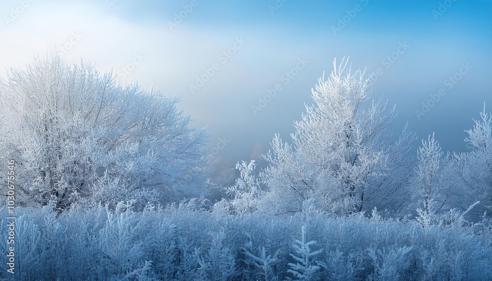 Ethereal Winter Forest. Frost Covered Trees Under a Soft Mist with Distant Horizons and Cold Tranquility. Ideal for Winter Themed Concepts, Nature Retreats, or Dreamlike Seasonal Aesthetic Design Ethereal Winter Forest. Frost Covered Trees Under a Soft Mist with Distant Horizons and Cold Tranquility. Ideal for Winter Themed Concepts, Nature Retreats, or Dreamlike Seasonal Aesthetic Design