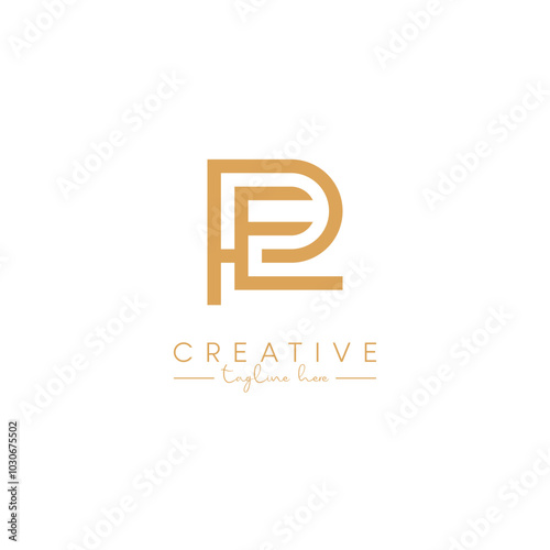 Alphabet PE EP Letter Artistic Logo Design. Initial Based Vector Template.