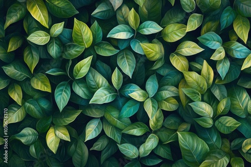 Green leaves background - generative ai