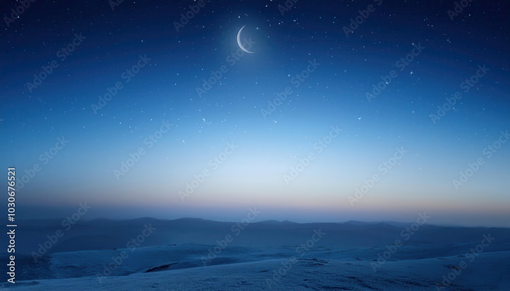 Enchanted Twilight Over Moonlit Dunes. Vast Desert Landscape Illuminated by a Radiant Full Moon and Starry Sky in the Tranquil Stillness of Night Enchanted Twilight Over Moonlit Dunes. Vast Desert Landscape Illuminated by a Radiant Full Moon and Starry Sky in the Tranquil Stillness of Night
