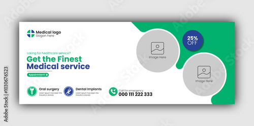 Medical Healthcare Facebook Cover Design Template Or Web Banner 
Design