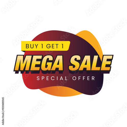 Mega Sale Big Sale banner header 3D looking illustration Special offer Discount Pop up super offer Illustration for marketing and social media hot deal, super sale offer