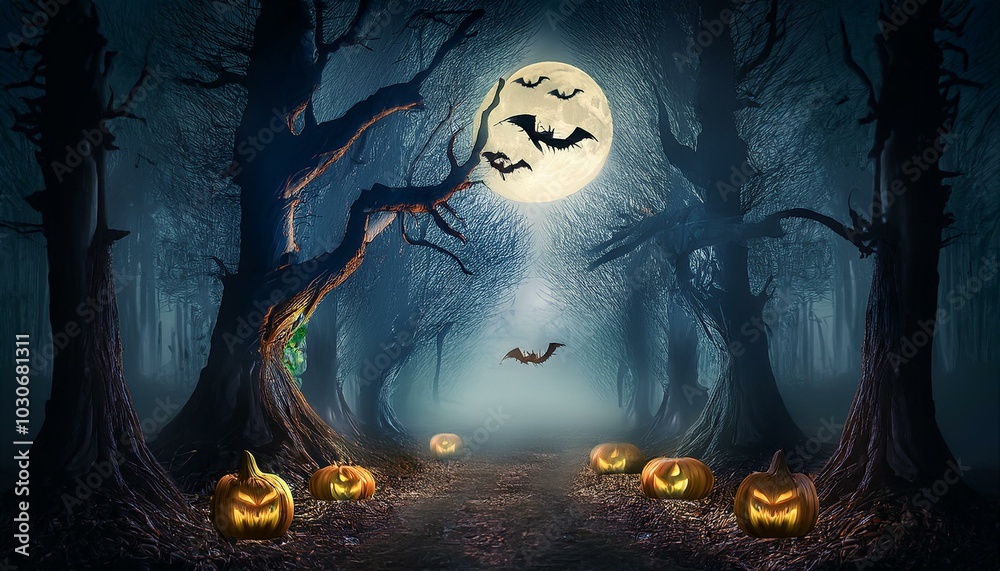 Spooky Haunted Forest at Night Spooky Haunted Forest at Night
