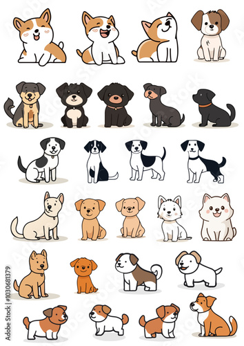 Different kinds of cute dogs