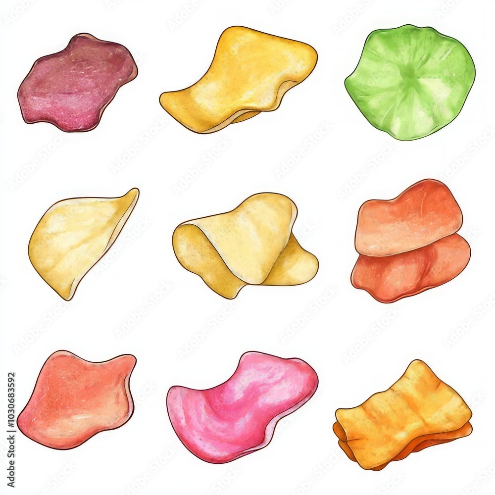 Naklejka premium A vegetable chips illustration