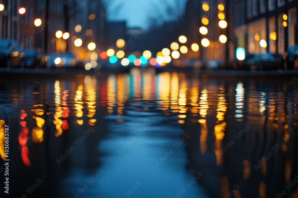 Dutch canals reflect the magical dance of twinkling Christmas city lights Dutch canals reflect the magical dance of twinkling Christmas city lights