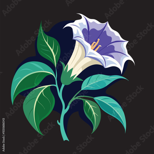 datura flower Vector 3D Image Download.