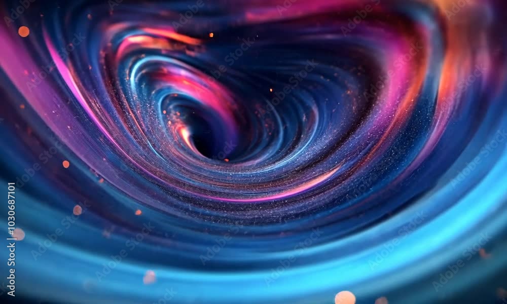 Abstract swirling vortex with pink, blue, and gold colors Abstract swirling vortex with pink, blue, and gold colors