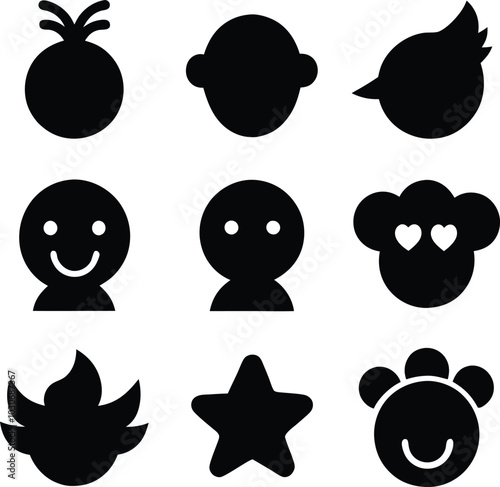 Bundle of png silhouette slack  element vector illustration.