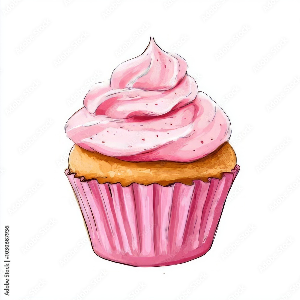 Cupcake with frosting vector illustration Cupcake with frosting vector illustration