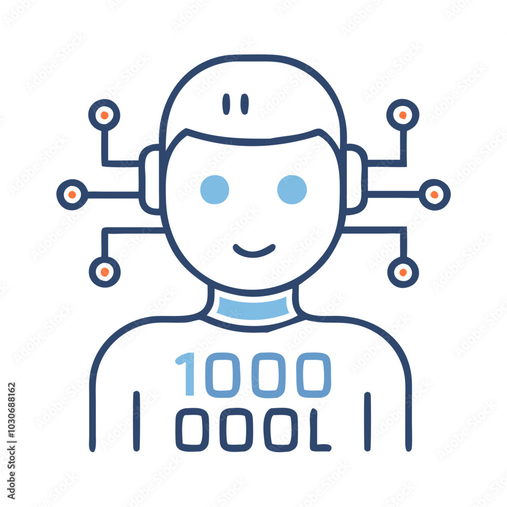 AI-driven NPC character in line art style AI-driven NPC character in line art style