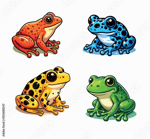 Colored frog vector