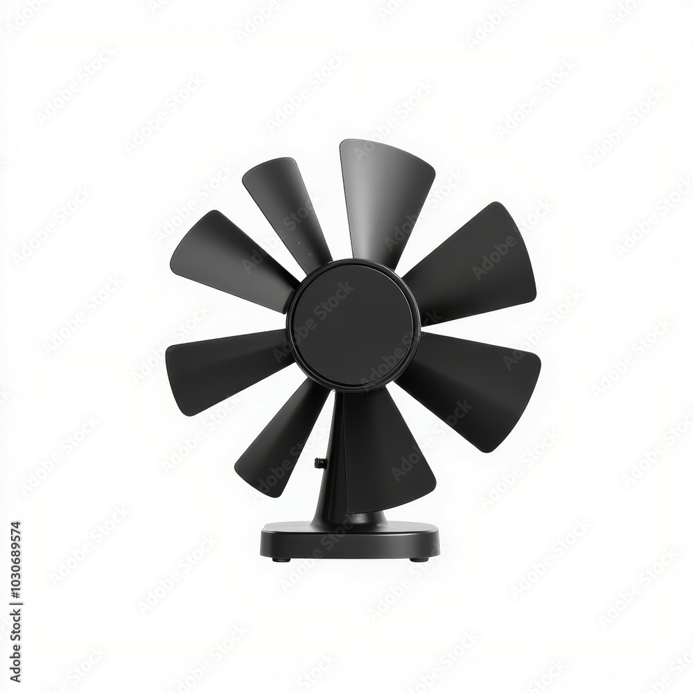 Black table fan on white isolated background Black table fan on white isolated background