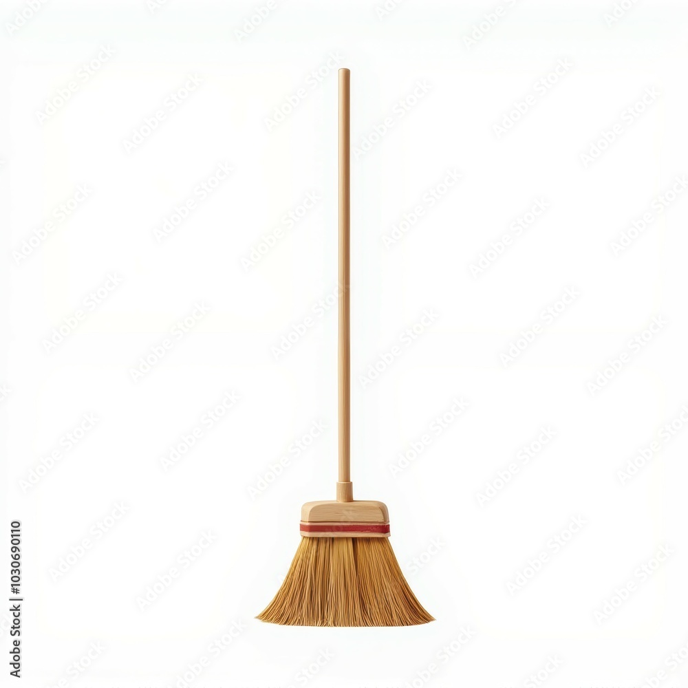 Broom, white isolate background Broom, white isolate background