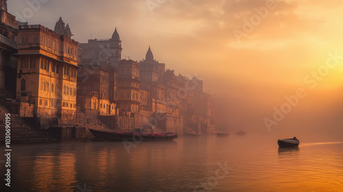 holy city Varanasi on Ganga river