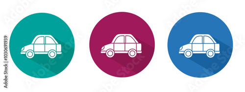 Icon for car vector illustration in flat.