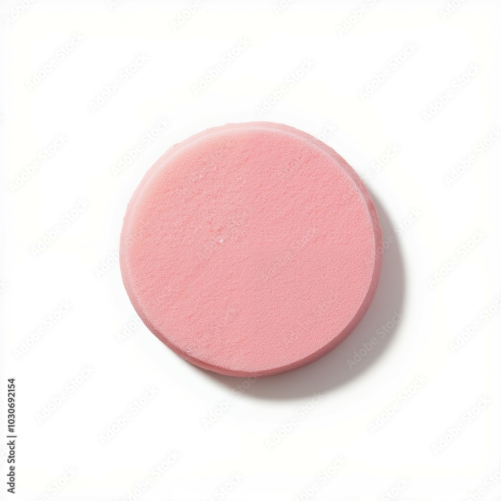 Pink round object, white isolate background Pink round object, white isolate background