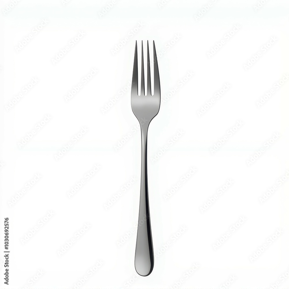 Silver fork against a white background Silver fork against a white background
