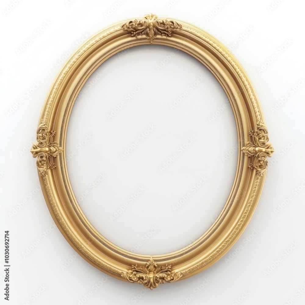 Oval golden picture frame photo photography style. Oval golden picture frame photo photography style.