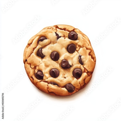 Chocolate chip cookie vector illustration photo