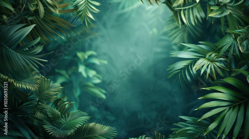 Serene Jungle Scene with Dense Leaf Canopy