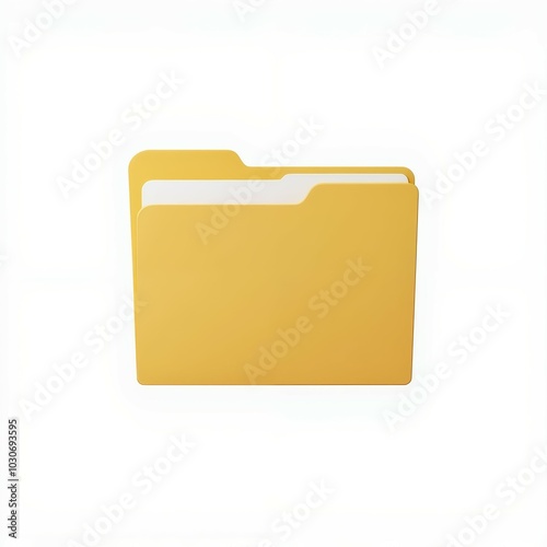 Yellow folder on a white background