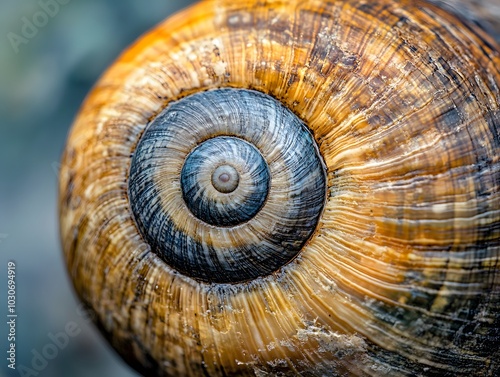 Intricate Spiral Shell Pattern in Nature Close-Up