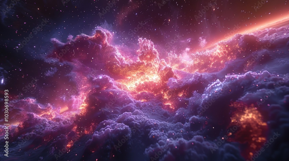 Fototapeta premium Cosmic Storm in a Starry Night