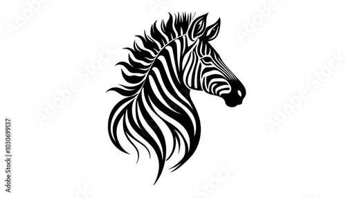 Stylized zebra head profile vector illustration