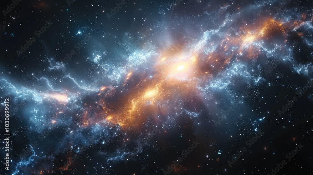 Fototapeta premium Cosmic Nebula: A Symphony of Light and Color