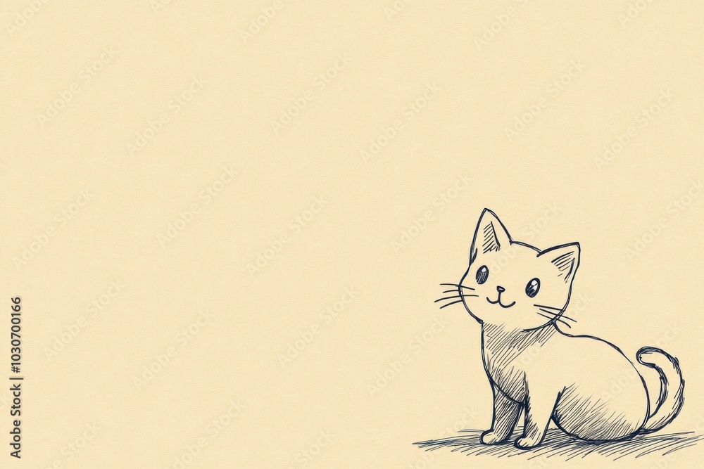 Cat looking up with cute expression. Brown art paper background with funny cat at the right bottom corner. Cat looking up with cute expression. Brown art paper background with funny cat at the right bottom corner.