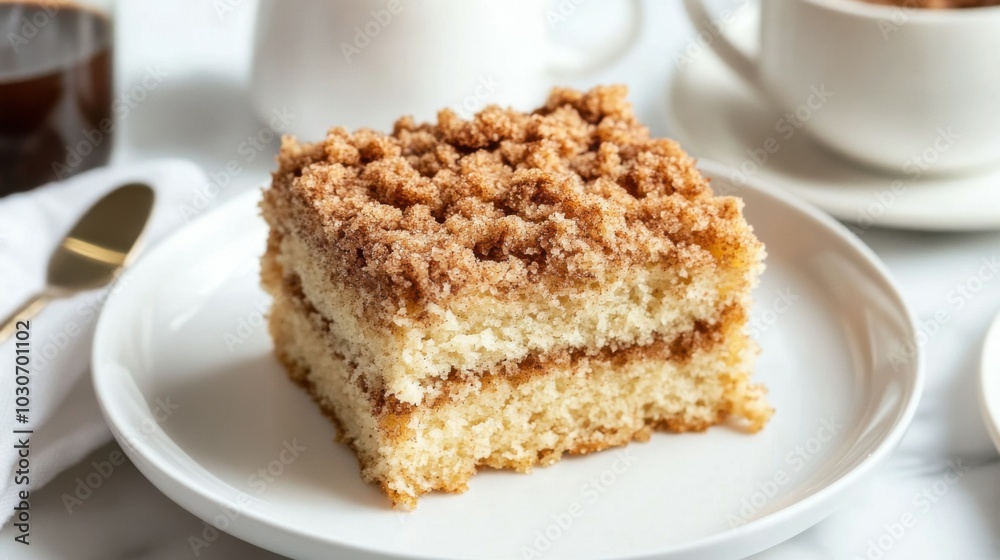 Delicious Cinnamon Streusel Coffee Cake Slice Delicious Cinnamon Streusel Coffee Cake Slice
