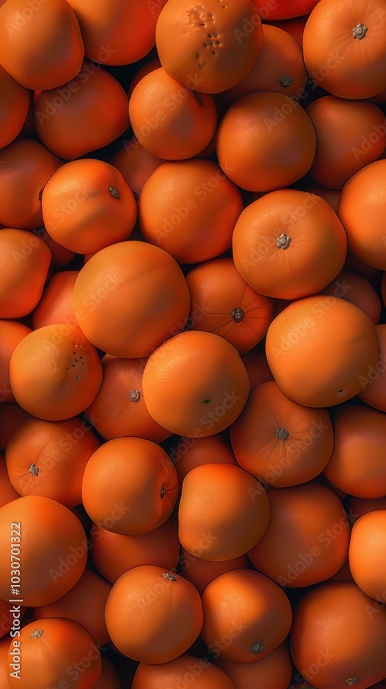 Orange fruit pattern on orange background. Top view. Flat lay. Orange fruit pattern on orange background. Top view. Flat lay.