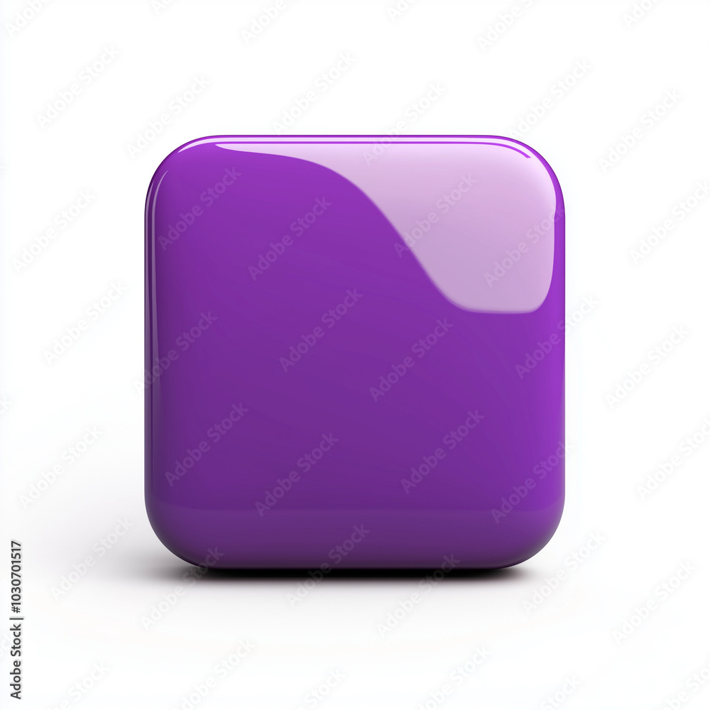 3D purple square on a white background 3D purple square on a white background
