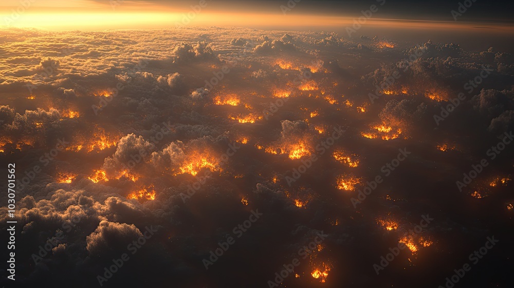 A powerful volcanic eruption with glowing lava and thick clouds of ash, set against a dark and stormy background. A powerful volcanic eruption with glowing lava and thick clouds of ash, set against a dark and stormy background.