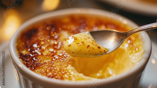 Creamy Delight of Crème Brûlée with Golden Top