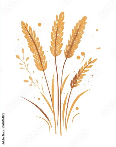 Wheat for healthy foods illustration