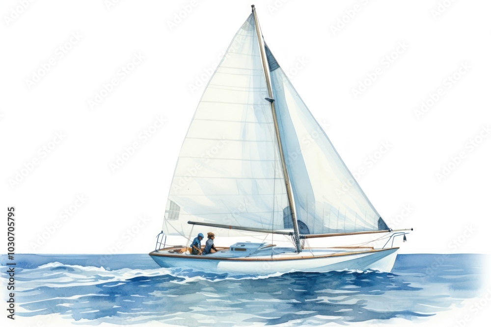 Fototapeta premium Sailboat watercraft vehicle sailing.