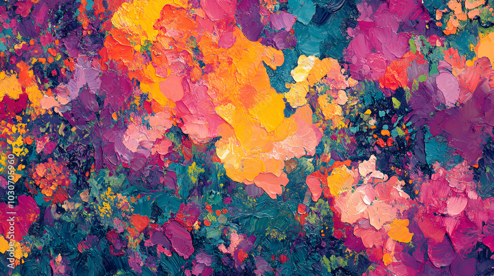 Vibrant colors were mixed together in a messy manner. Vibrant colors were mixed together in a messy manner.