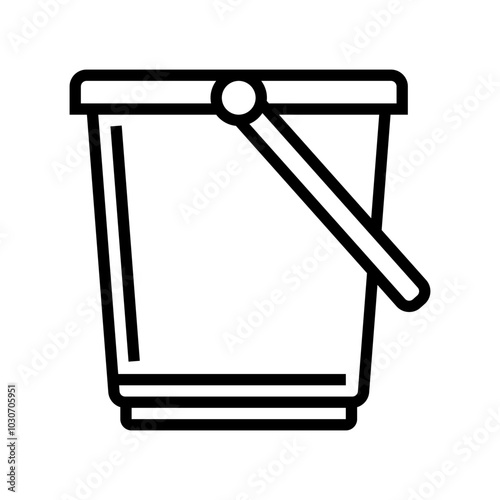 bucket plastic package line icon vector. bucket plastic package sign. isolated contour symbol black illustration