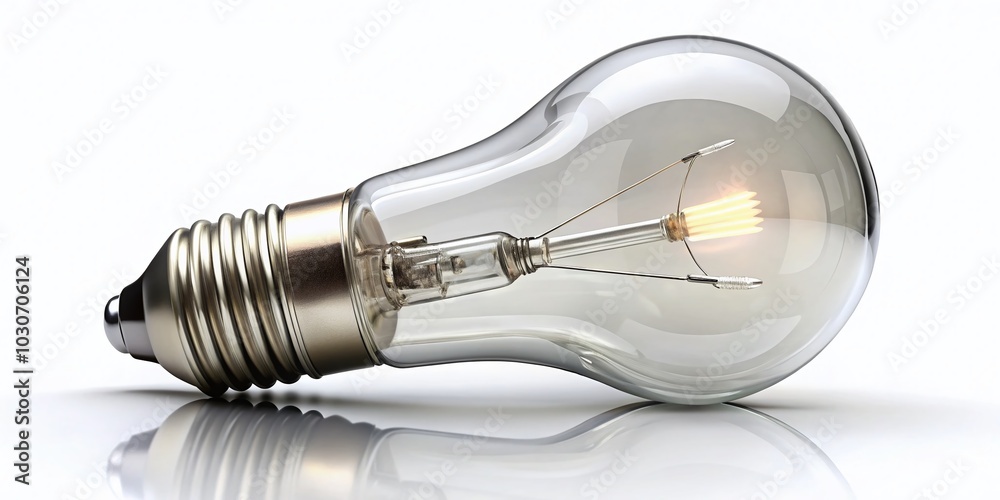 Isolated Light Bulb on White Background - Candid Photography for Creative Projects Isolated Light Bulb on White Background - Candid Photography for Creative Projects
