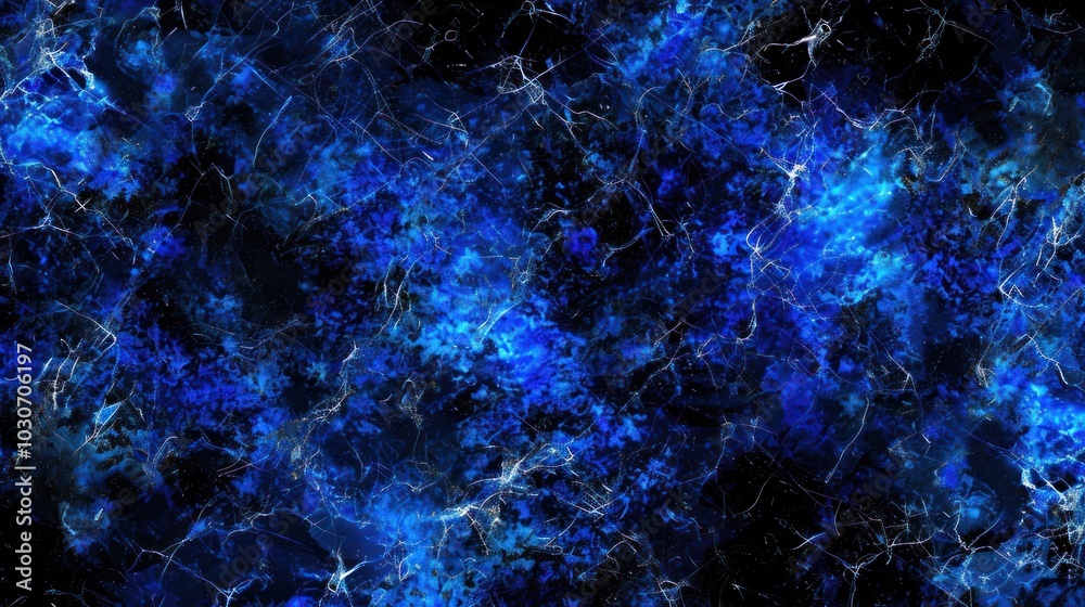 Abstract Blue and White Streaks and Blobs on Black Background Abstract Blue and White Streaks and Blobs on Black Background