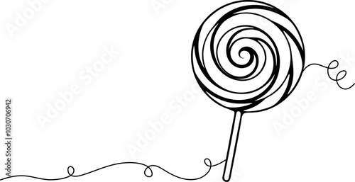 lolipop candy lineart vector