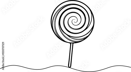 illustration lolipop line art vector. lollipop isolated on transparent background