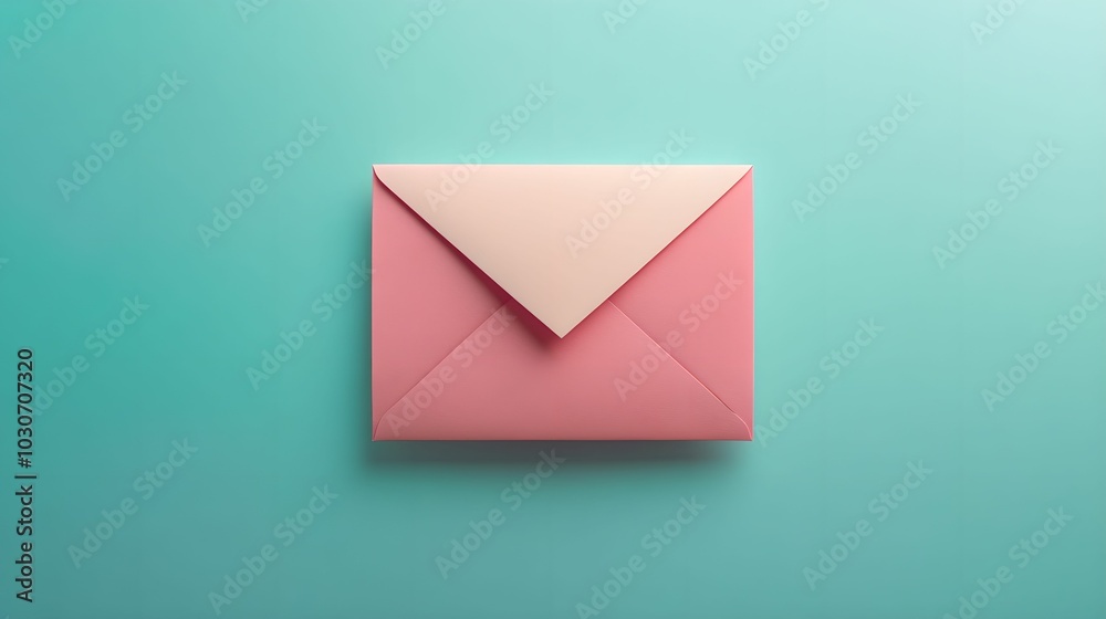 Elegant Single Envelope on Vibrant Solid Background, stationery, minimalism, design, color Elegant Single Envelope on Vibrant Solid Background, stationery, minimalism, design, color